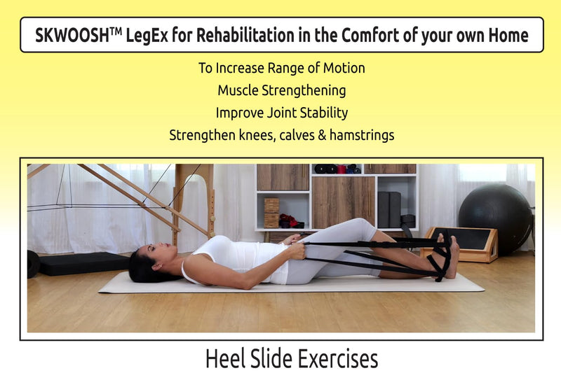 Skwoosh LegEx for knee replacement surgery rehabilitation recovery and mobility, exercise aid for strength and flexibility (Large) Large