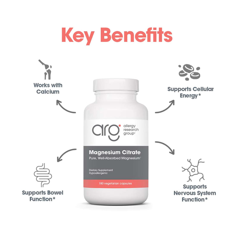 Allergy Research Group Magnesium Citrate 180 vcaps