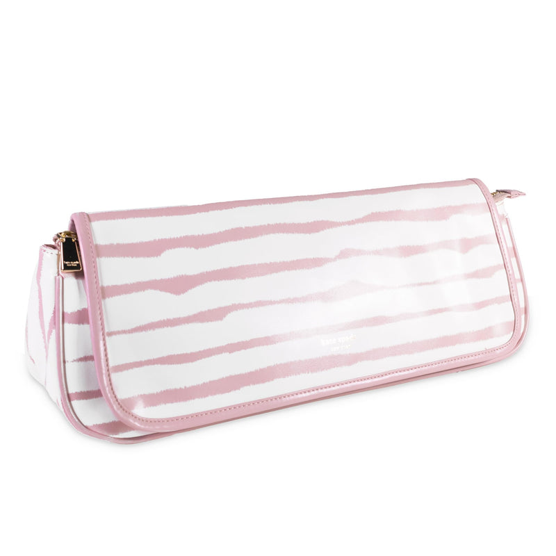kate spade new york Hair Tool Organizer Bag, Goddess Stripe | Leatherette Travel Bag for Hair Dryer, Curler, Straightener, or Air Styler with Built in Heat Resistant Mat