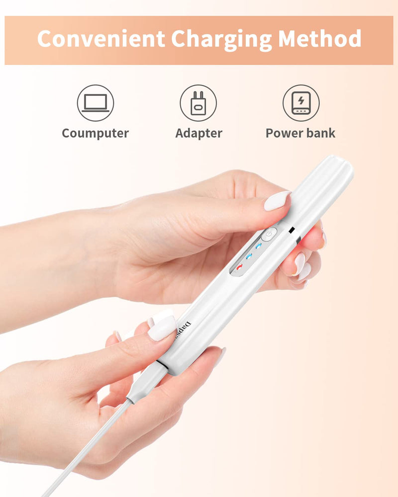 [Australia] - Eyebrow Trimmer, Electric Eyebrow Razor for Women Men, Rechargeable Painless LED Light Facial Hair Shaver Remover with Rinseable Blade for Face Lips Neck Leg White 