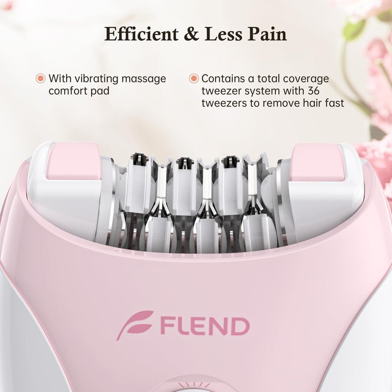 [Australia] - Epilator, Epilators Hair Removal for Women - 2-Speed Epilator with 36 Tweezers & Massage Pad, Rechargeable LED Hair Removal Device for Face/Bikini/Arms/Legs/ Light-pink-04 