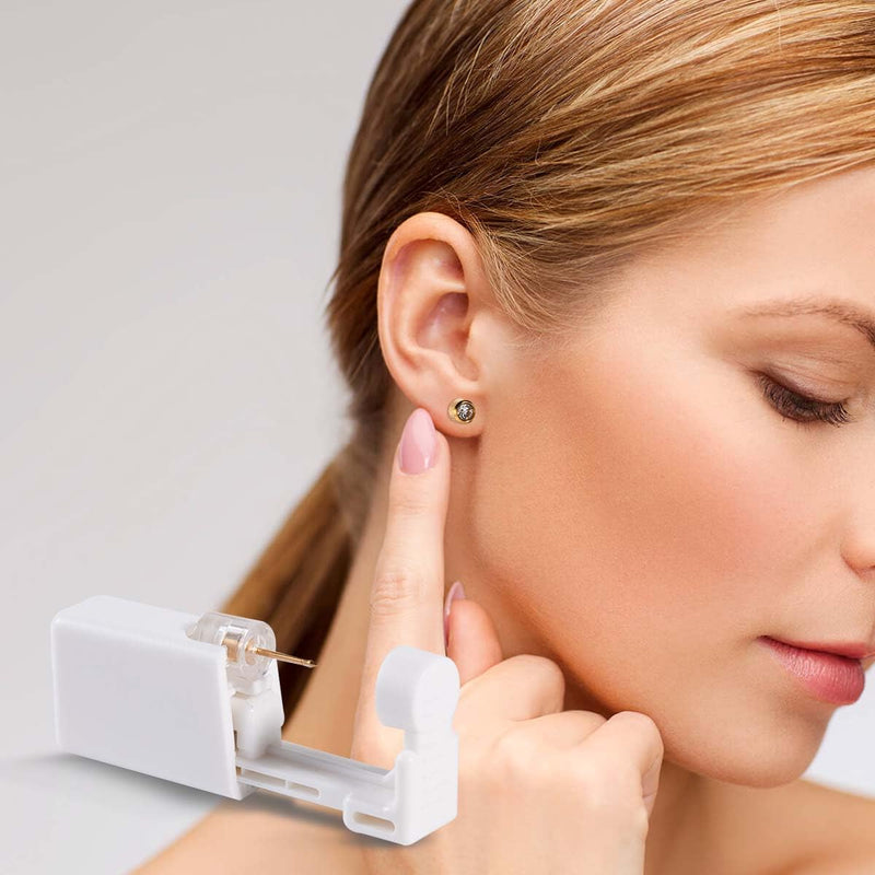 [Australia] - Ear Piercing Gun, 2 Pcs Disposable Sterile Ear Nose Piercing Kit Safety Tool With Ear Stud Piercing Kit (Gold) 