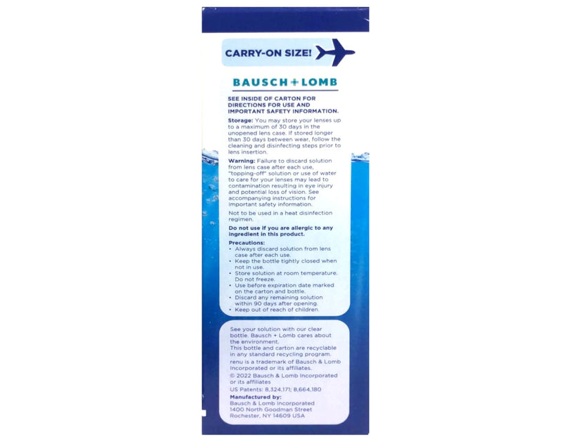 [Australia] - Renu Advanced Formula Multi-Purpose Solution, Gentle on Eyes, Cleans & Disinfects, Moisturizes for Comfort, Travel Size 2 fl oz (Pack of 2) 