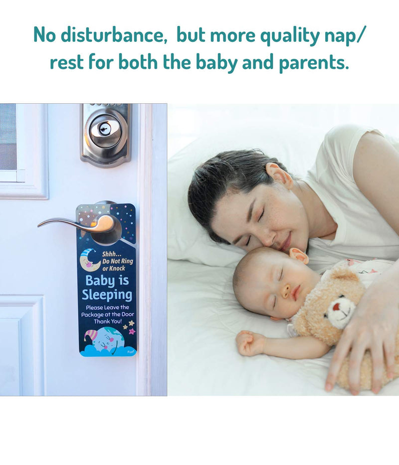 [Australia] - Funplus Baby Sleeping Sign - Do Not Knock or Ring - Plastic Door Knob Hanger Sign Type B 