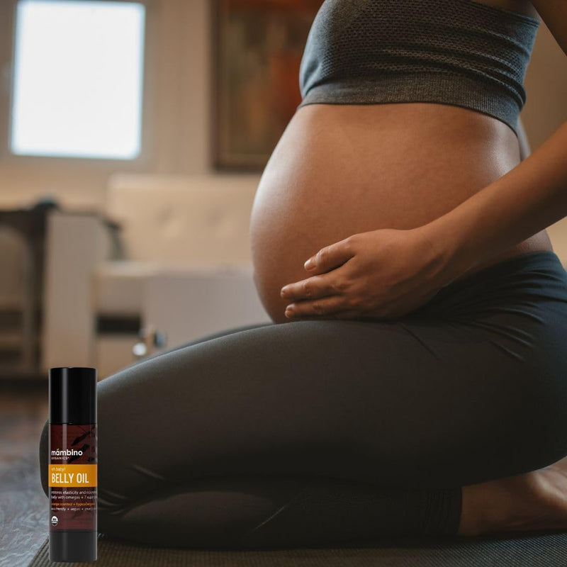 [Australia] - Mambino Organics Oh Baby! Belly Oil for Pregnant Women, Organic Stretch Mark Oil for Pregnancy, Postpartum Skin Elasticity, Hydration, Tamanu, Shea Butter, Calendula, Vegan, Non-GMO, 4 fl oz, 2-Pack 4 Fl Oz (Pack of 2) 