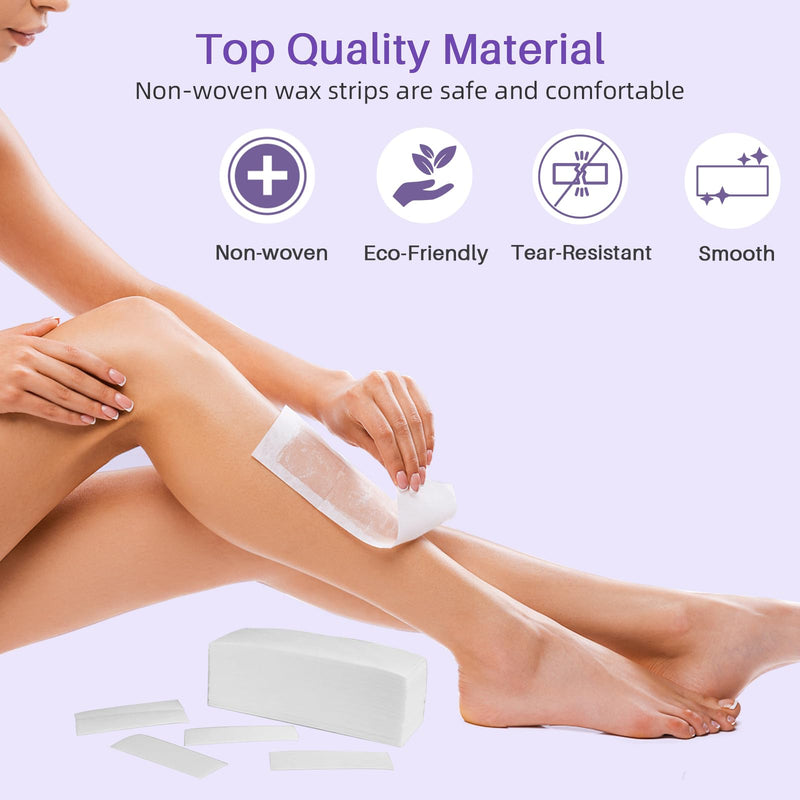 [Australia] - BLITZWAX 120pcs Wooden Waxing Sticks Kit for Hard Wax Hair Removal, Eyebrow Large and Small Applicators for Face, Body, and Lip, with 30 Wax Papers and Oils, Ideal for Women’s At-Home Waxing Orange 