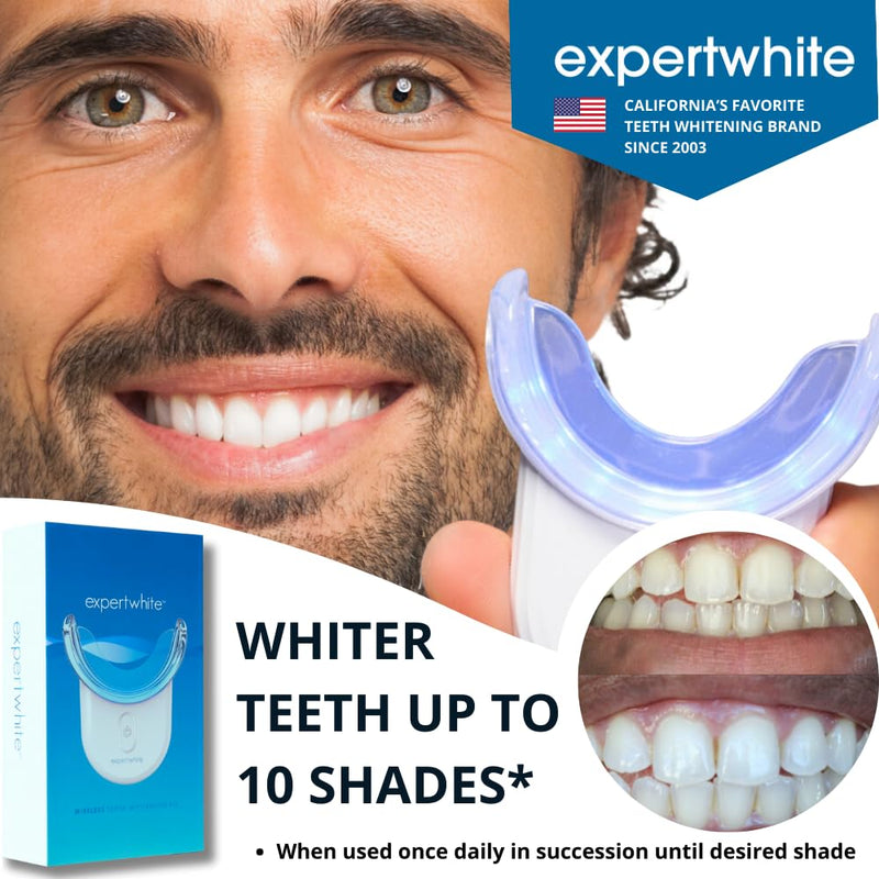 [Australia] - Instant Glo Teeth Whitening Kit with 32x LED Accelerator Light, Best Smile Whitener Gel Pens. Fast Results, for Sensitive Teeth, Enamel-Safe, Dentist-Trusted Incl. Mouth Tray, UV Light Whitening Kit 