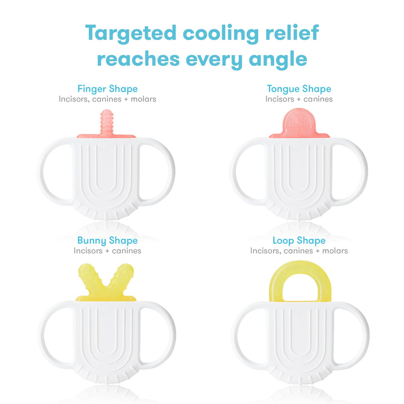 [Australia] - Frida Baby Teething Relief Not-Too-Cold-to-Hold Baby Teether | BPA-Free Silicone Teething Toys 4 in 1 Teether 