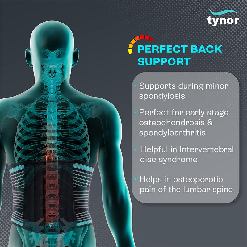 [Australia] - TYNOR Back Support Belt Adjustable Back Brace for Lower Back Pain,Breathable Lumbar Support Belt for Men & Women, Lower Back Brace for Herniated Disc, Sciatica & Heavy Lifting (Medium, Classic Black) Medium 