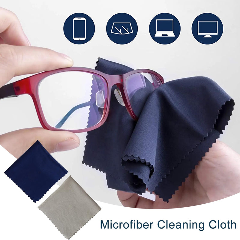 [Australia] - YPYMOD Pack of 10 glasses cleaning cloths, 15 x 18 cm, high-quality glasses cleaning cloth for cameras, lenses, glasses, screens, tablets (5 light gray + 5 dark blue) 
