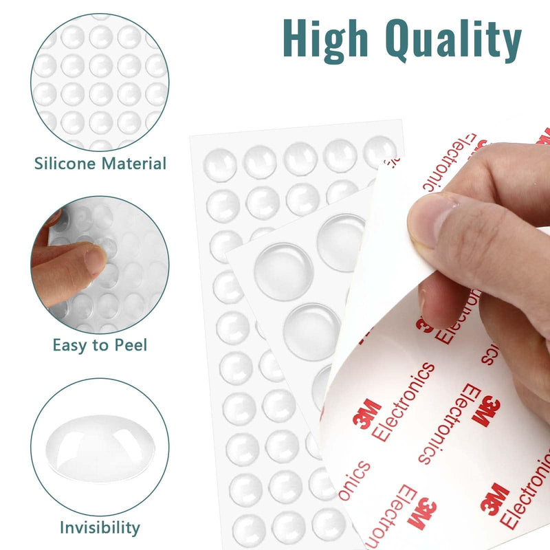 [Australia] - Self-adhesive rubber buffers, 316 pieces elastic buffers, 8 sizes, furniture buffers, rubber feet, self-adhesive stop buffers, door buffers, transparent for glass panels, doors, cupboards, drawers 