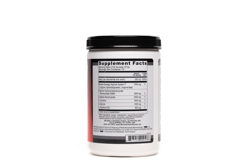 [Australia] - Beverly International Muscle Synergy 405g (Lemon Powder 14.3 oz) Dramatic Muscle Pump, Size & Strength Maximizing Drink Mix w/HMB. L-Arginine, L-Citrulline, Creatine Monohydrate, L-Ornithine 