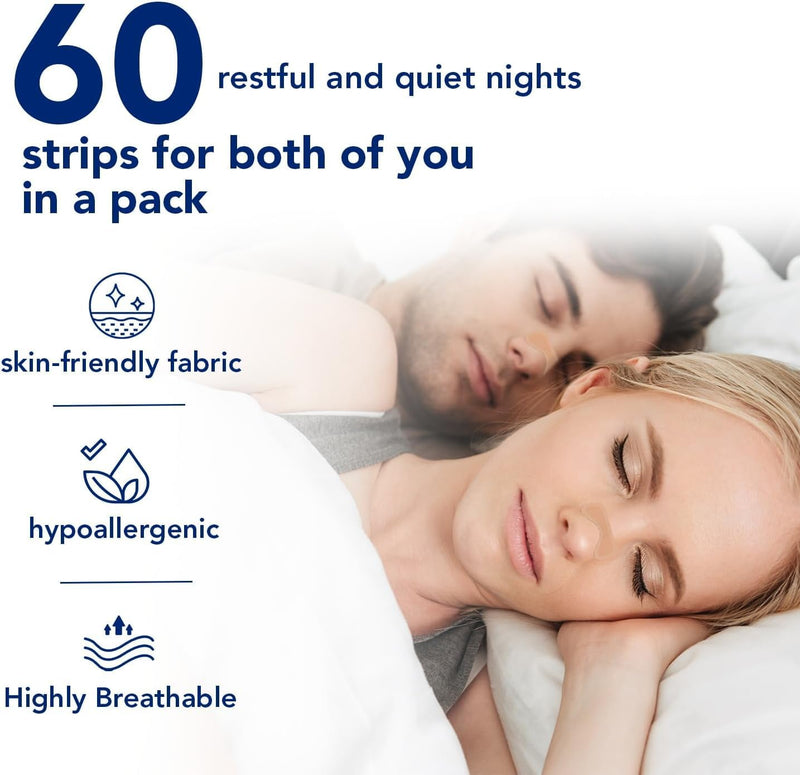 [Australia] - 60 Pcs Nose Strips for Breathing ‚Äì Extra Strength Nasal Strips for Snoring with Strong Adhesion ‚Äì Sweat Resistant Design for All Day Use ‚Äì Improves Sleep and Workout Performance Beige 