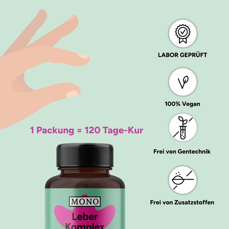 [Australia] - MONO Liver Complex – 120 vegan capsules with silymarin, choline and zinc 