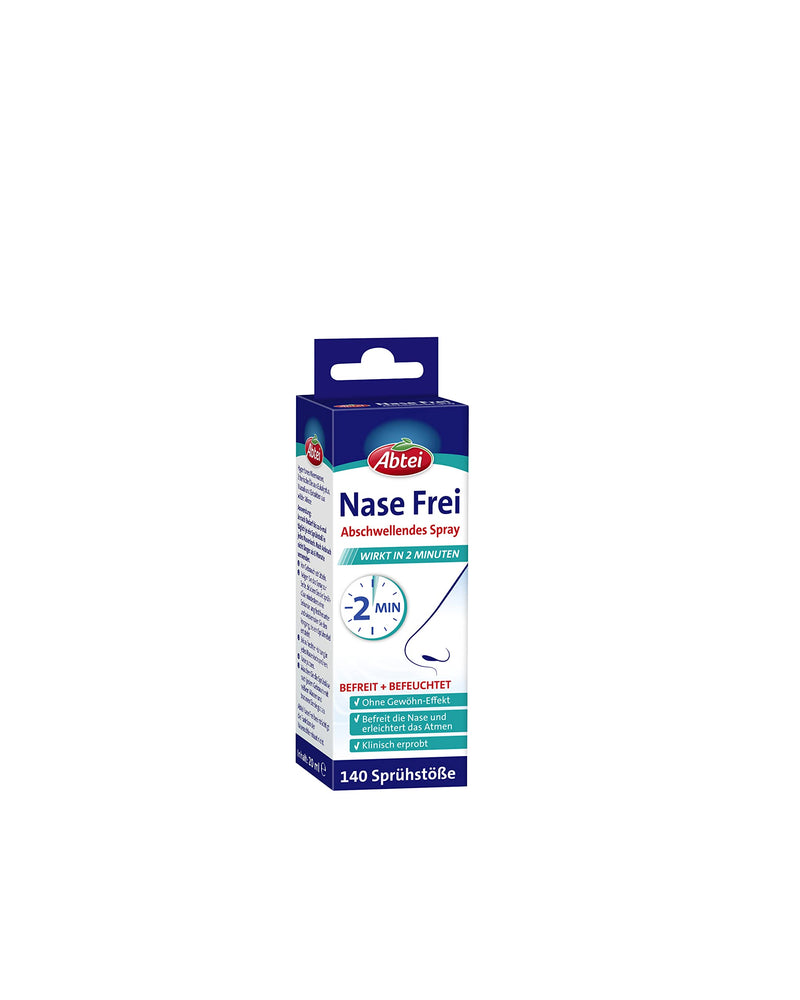 [Australia] - Abtei Nase Free decongestant nasal spray - without habituation effect - clears the nose in 2 minutes - vegan - 1 bottle of 140 sprays each - 20 ml 20 ml (pack of 1) 