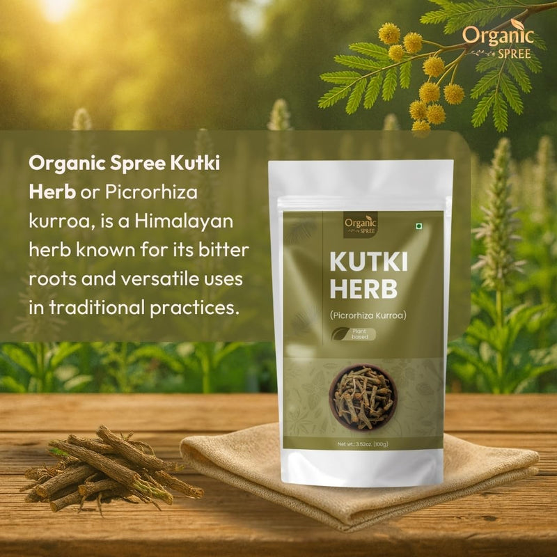 Organic Spree Kutki Herb 100gm (3.52oz) Picrorhiza Kurroa – Katuka Rohini – Pure and Natural 100gm 1