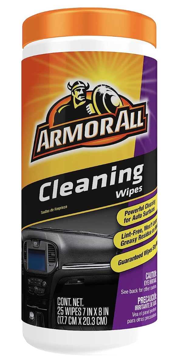 [Australia] - Armor All Car Interior Cleaner Wipes, Car Interior Cleaning Wipes for Dirt and Dust in Cars, Trucks and Motorcycles, 25 Count 25 Count (Pack of 1) 