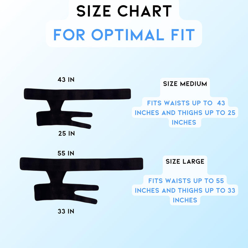 Hip and Groin Brace - Ortho Wrap Hip Brace for Sciatica for Women and Men - Groin Compression Wrap for Pulled Hamstring Compression - Thigh Compression Sleeve for Sciatic Ease (Medium, Right leg) Medium