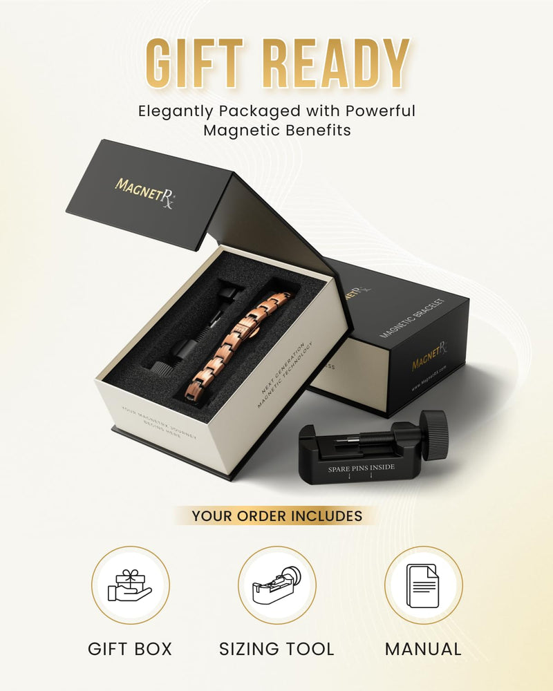 [Australia] - MagnetRX¬Æ Magnetic Copper Bracelets for Women - EllipseMAX 5X Strength 5,000 Gauss Magnets - Designed in USA & Patent Pending - Premium Womens Copper Bracelet with Adjustable Length 5X Strength - EllipseMAX (5,000 Gauss) 