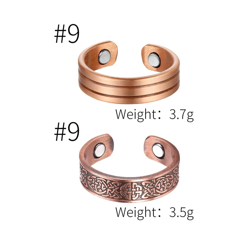 [Australia] - BioMag Magnetic Rings for Women Men, Copper Ring for Fingers Thumb Rings Solid Pure Copper Jewelry Gift (Set of 3) Ring D 