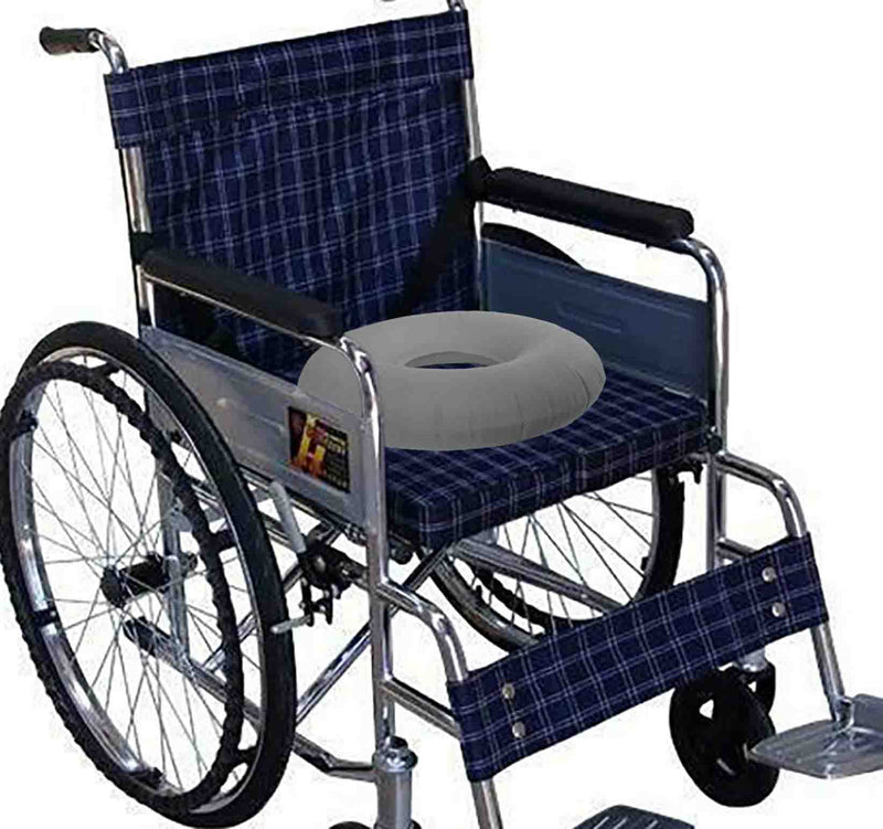 [Australia] - Donut Cushion Seat, Donut Pillow for Tailbone Pain, Hemorrhoid Seat Pillow, Inflatable Ring Cushion with A Pump, Round Wheelchairs Seat Cushion for Home,Car or Office (15" Gray) 