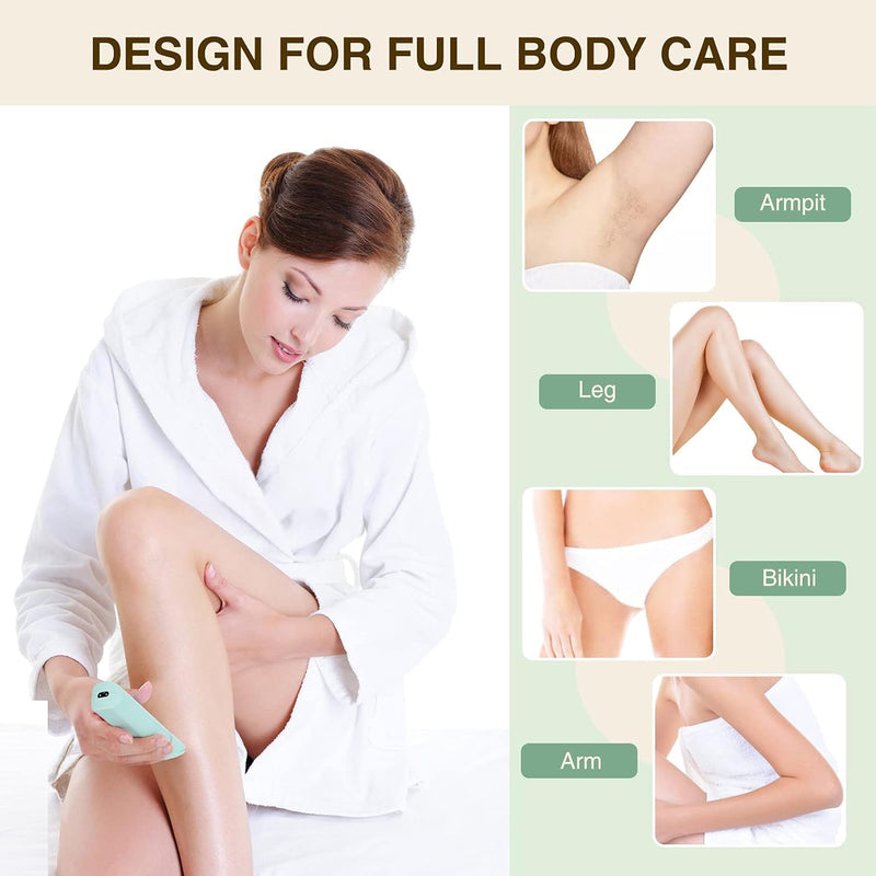 [Australia] - Bikini Trimmer for Women,IP7X Waterproof Wet/Dry Groin Shaver,Electric Ball Trimmer Pubic Hair Trimmer Shaver,Snap-in Ceramic Blades,Green Blue 