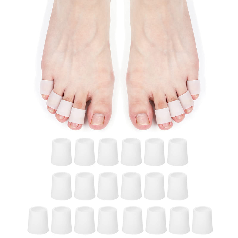 [Australia] - WLLHYF 20pcs Toe Sleeves Gel Toe Protectors Toe Tube Breathable Toe Covers Toe Spacer for Bunion Hammer Toes Friction Prevention Pain Relief (White) White 