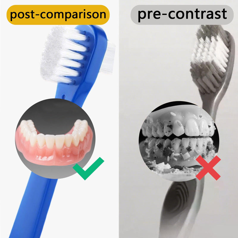 [Australia] - 6 Pcs Denture Brush for Adults Heavy Duty Bristles Toothbrush for Dentures Retainer Cleaner Effective Cleaning Tool for Appliances Removable Denture Care Brush Oral Hygiene Accessory 