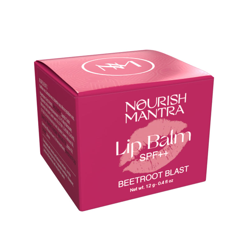 Nourish Mantra Beetroot Blast Lip Balm with SPF | Made with Olive oil, Shea Butter, Vitamin E and Avocado Oil | For Dry, Chapped & Dark Lips | Best for Both Women and Men | 12g (Pack of 3, Beetroot) Pack of 3
