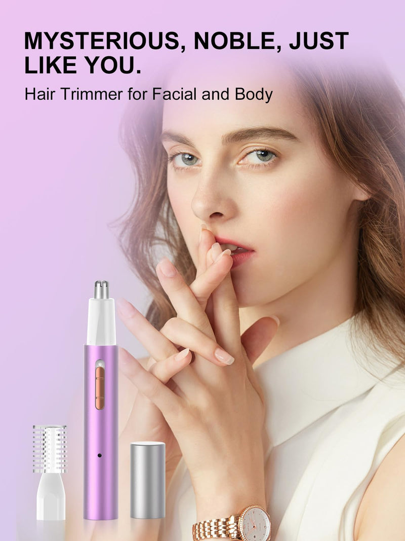 LED Display Ear and Nose Hair Trimmer Clipper for Men Women,2025 Rechargeable 2 in 1 Professional Painless Eyebrow & Facial Hair Trimmer with Powerful Motor and Dual-Edge Blades Multicolor