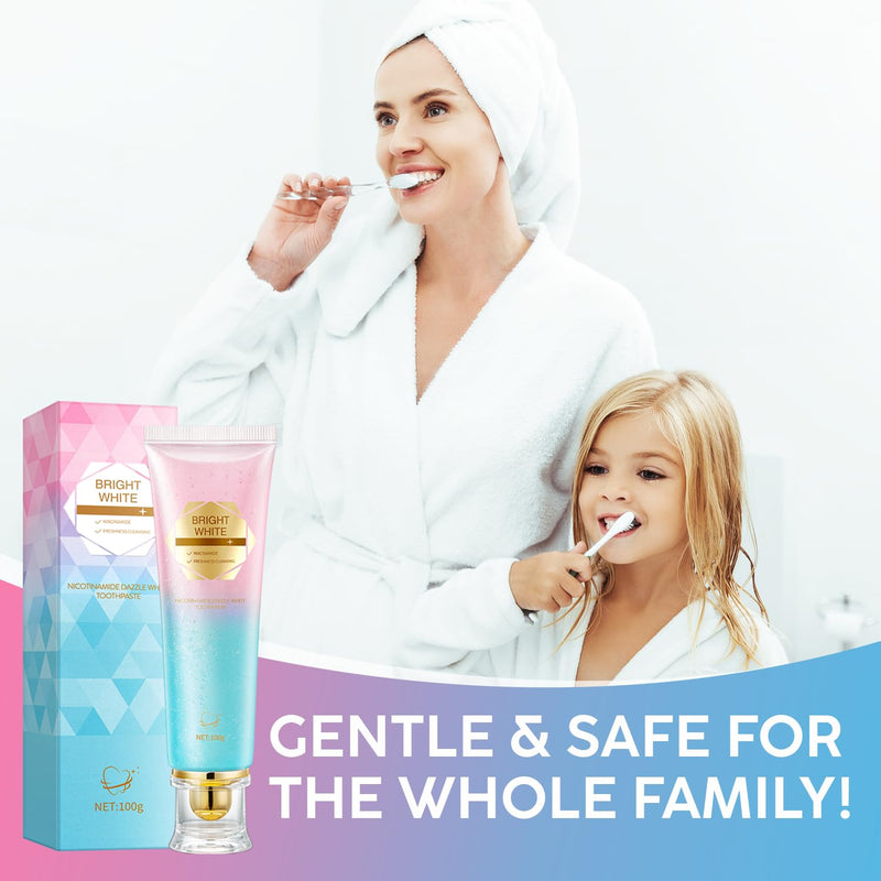 2Pack Niacinamide Whitening Toothpaste, Niacinamide Toothpaste Intensive with Natural Gentle Care, Deep Stain Removal for Yellow Teeth, Peach Flavor, Improves Gum Health, Fresh Breath