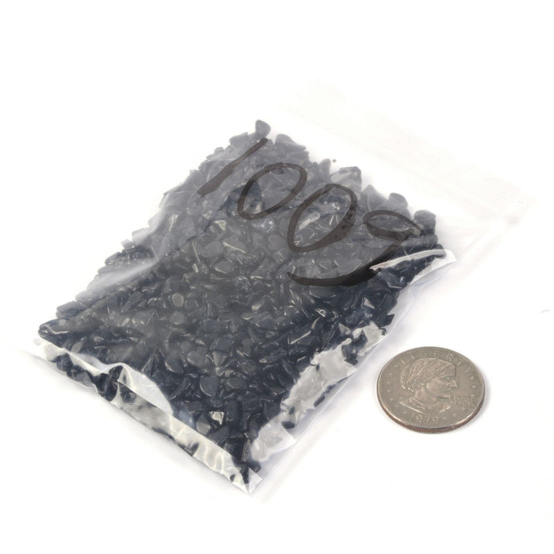 [Australia] - Justinstones Natural Small Black Tourmaline Polished Chips Crushed Tumbled Stone Crystal Healing Embellishments 100 Grams 