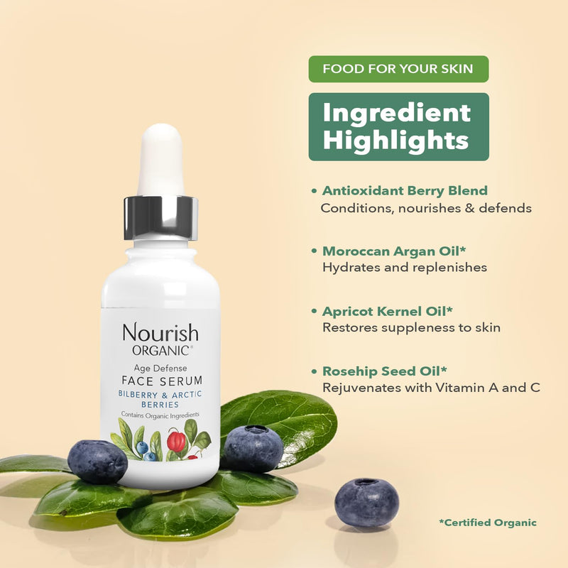 Nourish Organic Age Defence Face Serum, 0.7 Ounce (SOFNRFC90205)