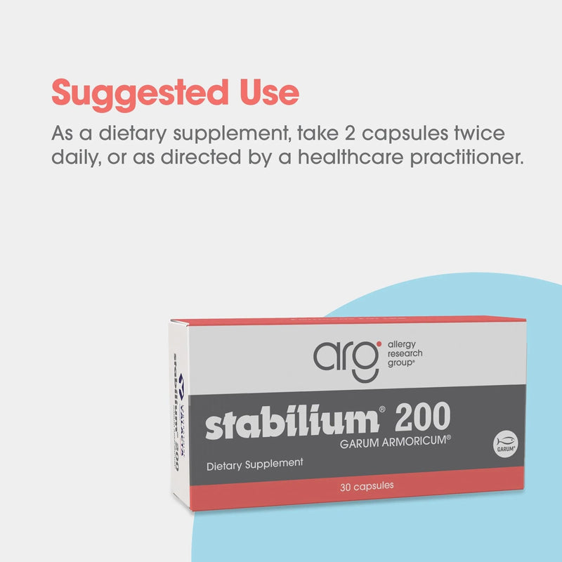 Allergy Research Group Nutricology Stabilium 200 - Natural Sleep Aids for Adults, Stress Relief Supplements, Sleep Support, Fish Oil, Vitamin A, Vitamin B6, Sleeping Pills - 30 Count
