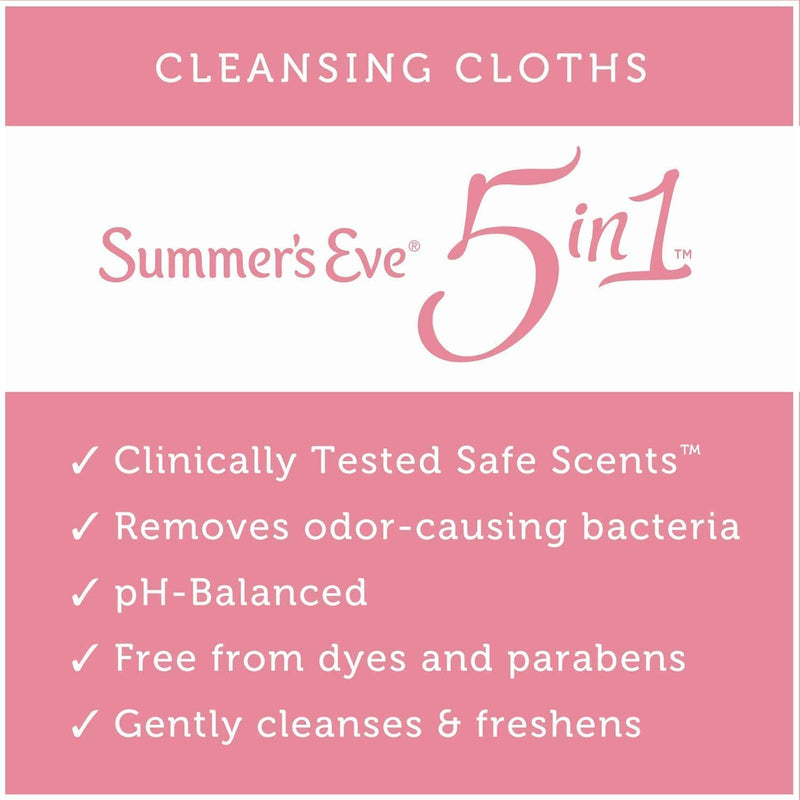 [Australia] - Summer's Eve Cleansing Cloths | Sheer Floral |32 Count | Pack of 4 | pH-Balanced, Dermatologist & Gynecologist Tested 