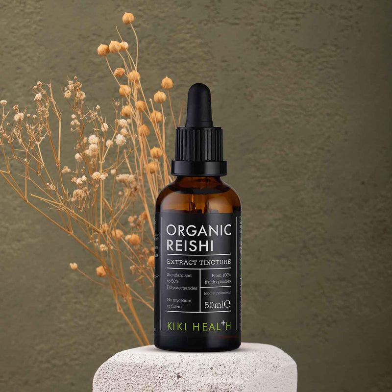 KIKI Health - Organic Reishi Tincture - Supports Immune Function, Cardiovascular Health & Overall Vitality - Full-Spectrum Mushroom Extract - No Mycelium, Grains or Starch - 50ml