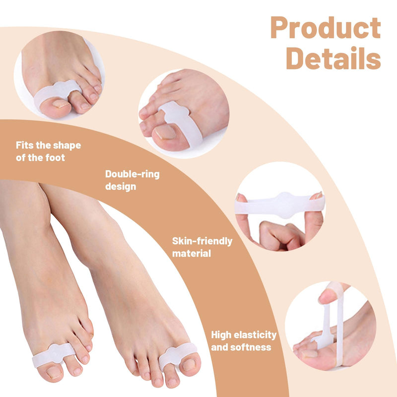 [Australia] - Mezrkuwr 2 Pack Bunion Separator Gel Bunion Corrector Soft Big Toe Spacers Toe Corrector Hammer Toe Straightener for Feet Women Men 