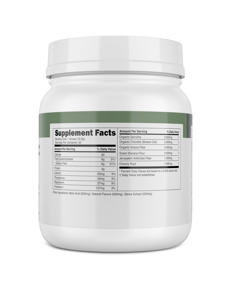 [Australia] - Transparent Labs Prebiotic Greens - Greens Superfood Powder & Antioxidants Supplement with Organic Spirulina, Organic Chloerra, Organic Acacia Powder, & Green Banana Powder - 30 Servings, Peach Mango 