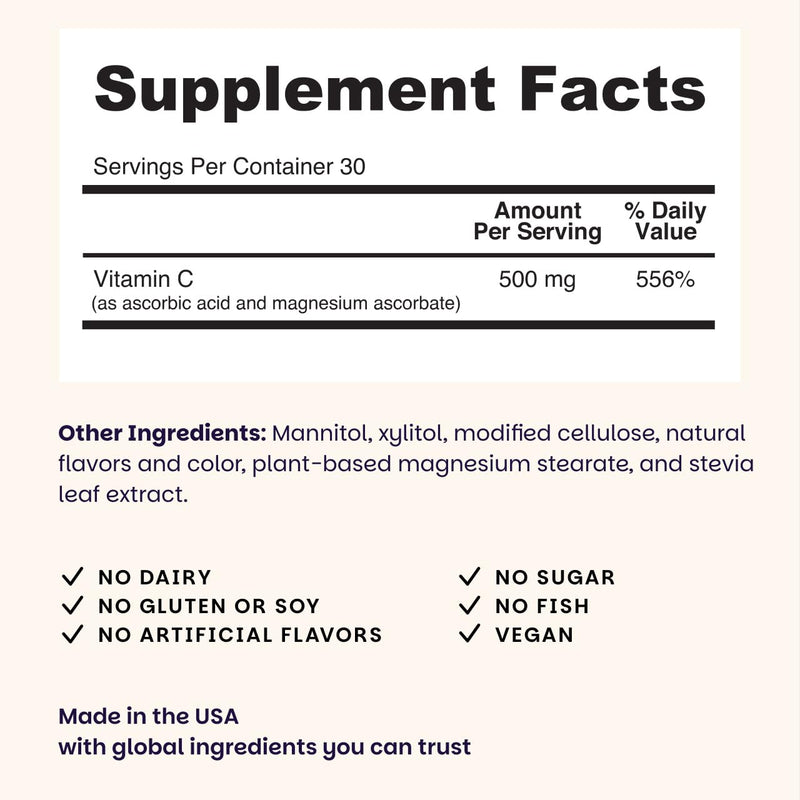 EZ Melts Vitamin C - Daily Vitamin for Antioxidant & Immune Support - No Artificial Flavors - Non-GMO & Sugar-Free - Orange Citrus - 120 Dissolvable Tablets (60 Servings) 60 Count (Pack of 2)