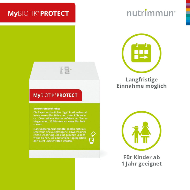 [Australia] - MyBIOTIK®PROTECT I made by nutrimmun I For 30 days I 11 active bacterial cultures I Proven strain specificity I Vitamin B2 I Powder I Vegan I Gluten-free I Lactose-free I Laboratory tested 30 portions (pack of 1) 