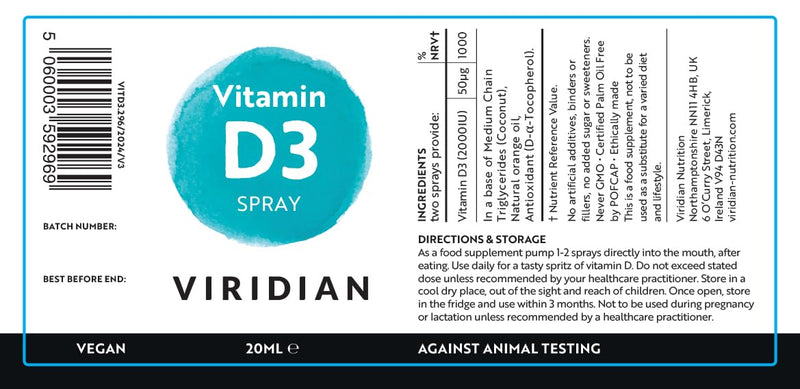 Vitamin D3 2000IU - 20ml Spray 20 ml (Pack of 1)