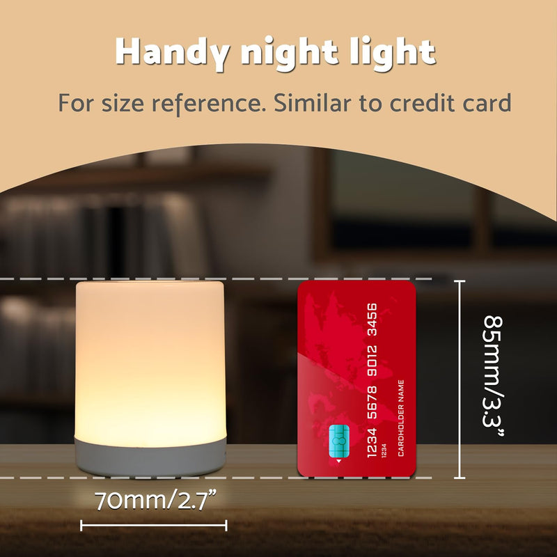 [Australia] - Mini Night Light, Soft Dim Lamp, Small Cordless Touch Night Light Dimmable Portable Rechargeable Battery Operated, Wireless Bedside Table Lamps for Baby Nursery, Bedroom, Hallway Warm White 