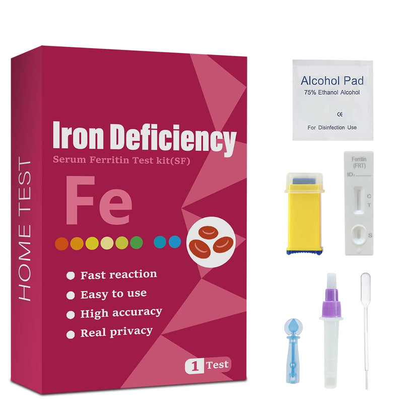 Iron Deficiency Test Kit, Suitable for Children and Adults, at-Home Iron Test Kit for Anemia.Iron Test Kit for Quick Response and Accurate Results 1 Count (Pack of 1)