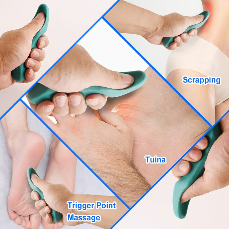 [Australia] - Abnaok Manual Trigger Point Massage Tool and Thumb Saver for Full Body Deep Tissue Massage, with 3-Legged Massage Knobs, Stress Relief 