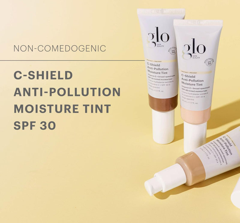 Glo Skin Beauty C-Shield Tinted Moisturizer SPF 30, 3W Light 1.7 oz | Anti-pollution tinted sunscreen, Vitamin C & Squalane, sheer dewy coverage, lightweight daily skincare, all skin types 3W-Light