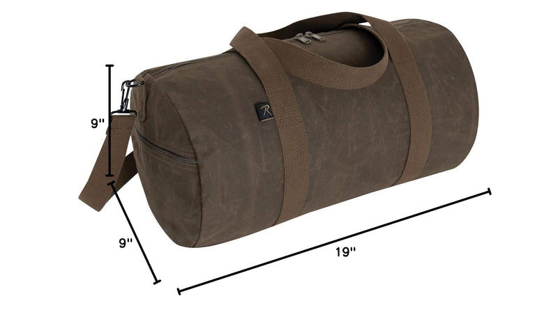 Rothco Waxed Canvas Shoulder Duffle Bag (Brown, 19 inch)