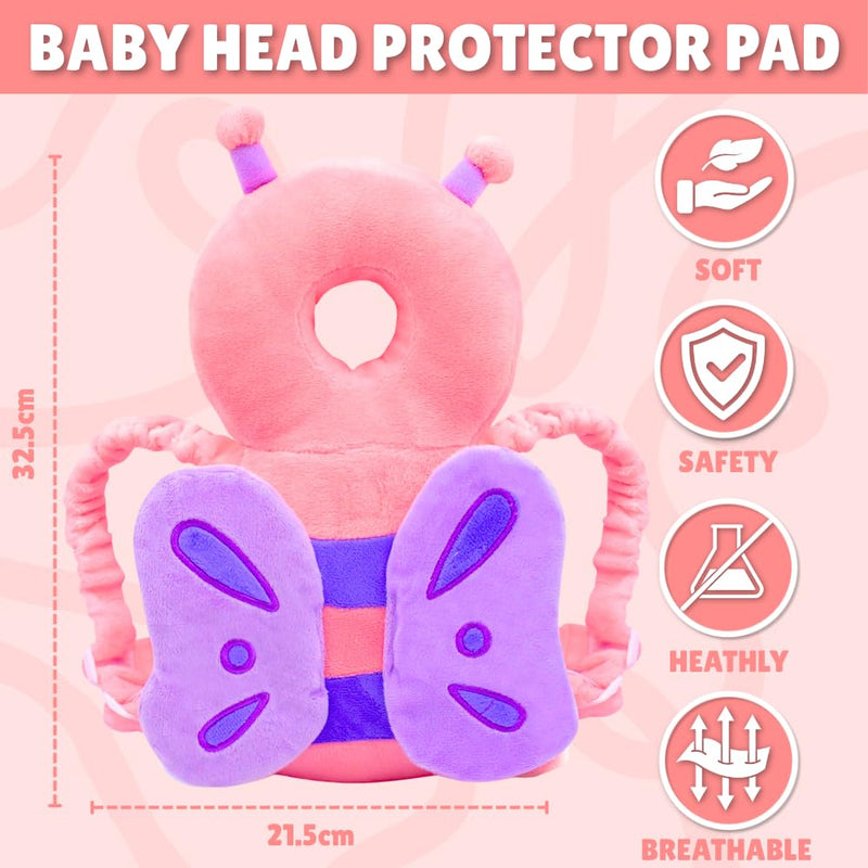 [Australia] - Baby Fall Back Head Protector, Headprotector for Baby Walking Safety Pad Backpack for 0-36 Months Babies Learning Walking Crawling, Head Protection Pad - (Butterfly) Butterfly 