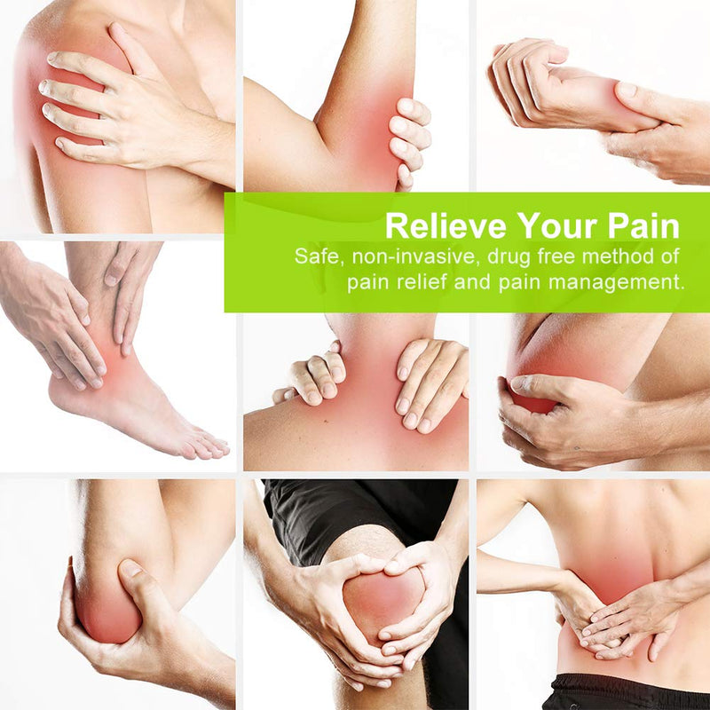 [Australia] - AUVON Rechargeable TENS Unit Muscle Stimulator, 24 Modes 4th Gen TENS Machine with 8pcs 2"x2" Premium Electrode Pads for Pain Relief A-silver 