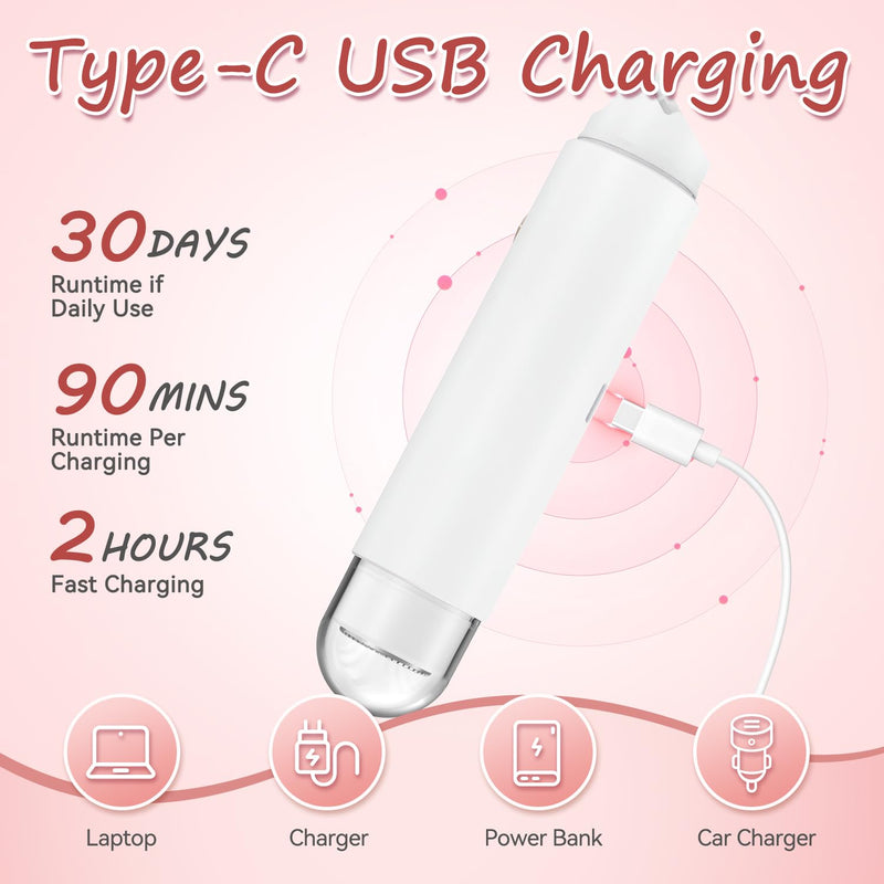 [Australia] - Bikini Trimmer for Women - 2 in 1 Electric Body Hair Trimmer for Silky Skin, Cordless Body Shaver for Travel, IPX7 Waterproof & Easy to Clean, Replaceable Ceramic Blade Heads (White) 