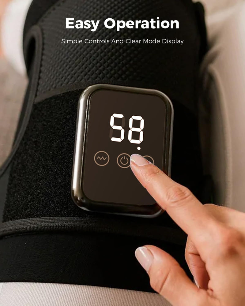 3-in-1 Knee Massager for Pain Relief with Heat, FSA Eligible HSA Portable Heated Knee Brace with Extension Strap for Knee, Elbow & Shoulder, Cordless Rechargeable Electric Massagers (Single) Single